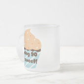 90 is Sweet Birthday T-shirts en cadeautjes Matglas Koffiemok (Voorkant links)
