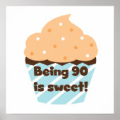90 is Sweet Birthday T-shirts en cadeautjes Poster (Voorkant)