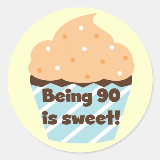 90 is Sweet Birthday T-shirts en cadeautjes Ronde Sticker (Voorkant)