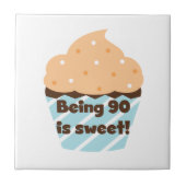 90 is Sweet Birthday T-shirts en cadeautjes Tegeltje (Voorkant)