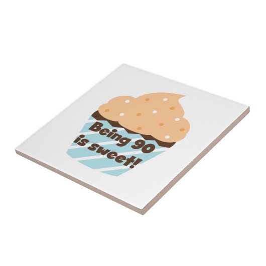 90 is Sweet Birthday T-shirts en cadeautjes Tegeltje (Zijkant)