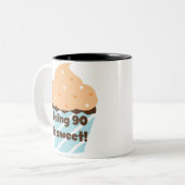 90 is Sweet Birthday T-shirts en cadeautjes Tweekleurige Koffiemok (Voorkant links)