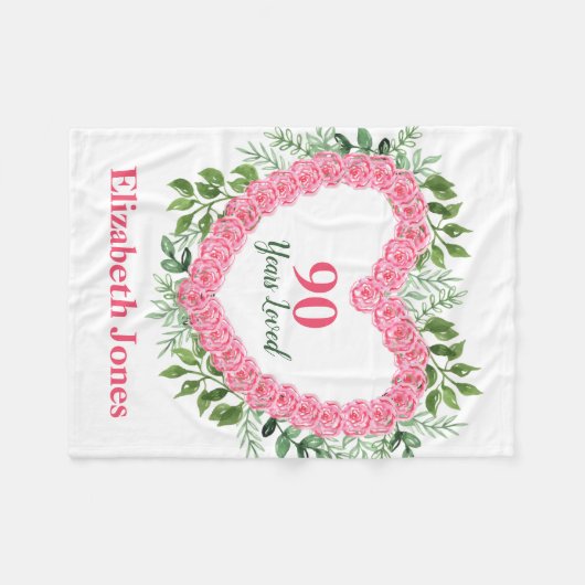 90 jaar achtergebleven 90e jaargang fleece deken (Voorkant (Horizontaal))