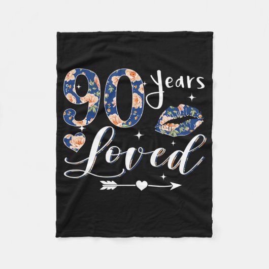 90 jaar achtergelaten bloem Moederdag 1932 90th Fleece Deken (Voorkant)