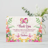 90 jaar bloemen - vlinderlinnen 90e verjaardag bedankkaart (Staand voorkant)