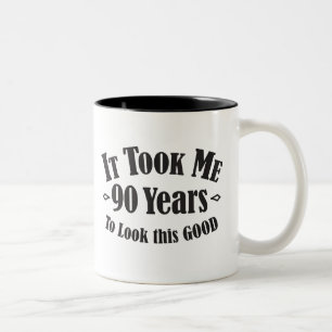 90 jaar duurde het negentig jaar om er zo goed uit tweekleurige koffiemok