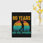 90 jaar en nog steeds swingende grappige golf 90e  kaart (Gele Bloem)