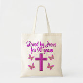 90 JAAR GELIEFD DOOR JEZUS TOTE BAG (Voorkant)