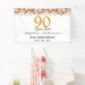90 Jaar Geliefd Perzik Bloem 90ste Spandoek (Insitu)