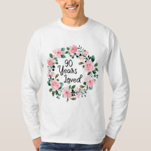 90 jaar geliefde Mannen Vrouwen 90 jaar oud Floral T-shirt