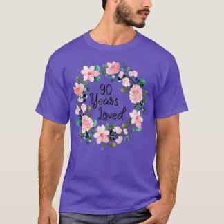 90 jaar geliefde Mannen Vrouwen 90 jaar oud Floral T-shirt