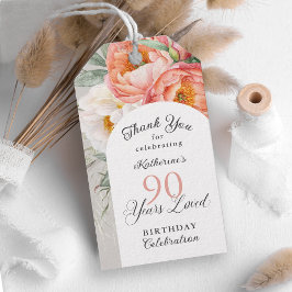 90 Jaar Geliefde Vrouwelijke Bloem 90ste Verjaarda Cadeaulabel