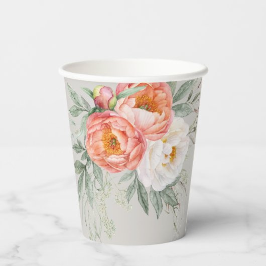 90 Jaar Geliefde Vrouwelijke Bloemen 90ste Verjaar Papieren Bekers (Achterkant)