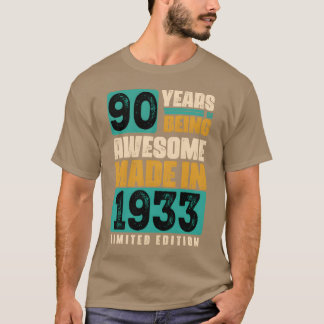 90 Jaar geweldig sinds 1933 Limit editie T-shirt