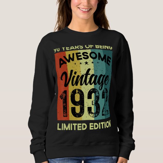 90 jaar Geweldige Vintage Trui (Voorkant)