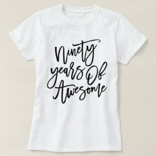 90 jaar Geweldige Zwart schrift T-shirt