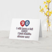 90 jaar grappig verjaardagsdesign kaart (Gele Bloem)