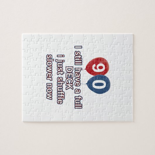 90 jaar grappige verjaardagsdesign legpuzzel (Horizontaal)