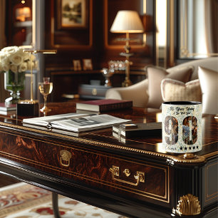 90 jaar jong fotocollage Mok - aangepaste naam