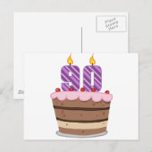90 jaar op de Birthday Cake Briefkaart (Voorkant / Achterkant)