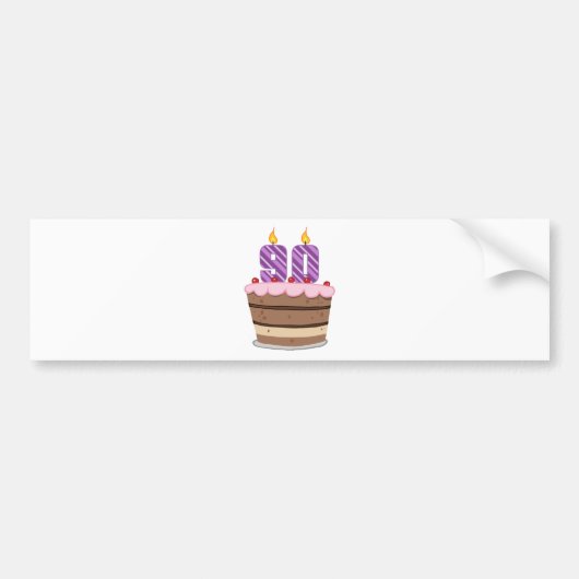 90 jaar op de Birthday Cake Bumpersticker (Voorkant)