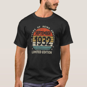 90 jaar oud 90e verjaardag september 1932 t-shirt