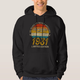 90 jaar oud dag 1931 Geweldige sinds 90 september Hoodie