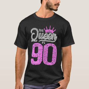 90 jaar oud deze koningin is 90ste verjaardag meis t-shirt
