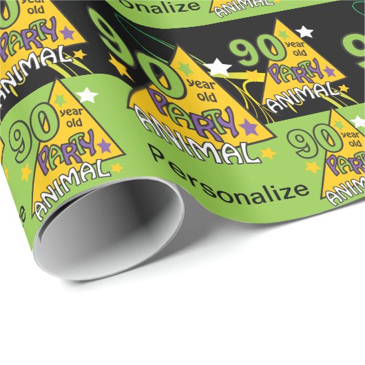 90 jaar oud dier | 90e verjaardag cadeaupapier (Rol Hoek)