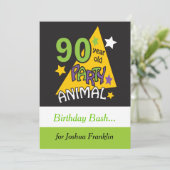 90 jaar oud dier | 90e verjaardag kaart (Staand voorkant)