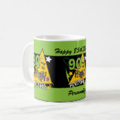 90 jaar oud dier | 90e verjaardag koffiemok (Voorkant links)