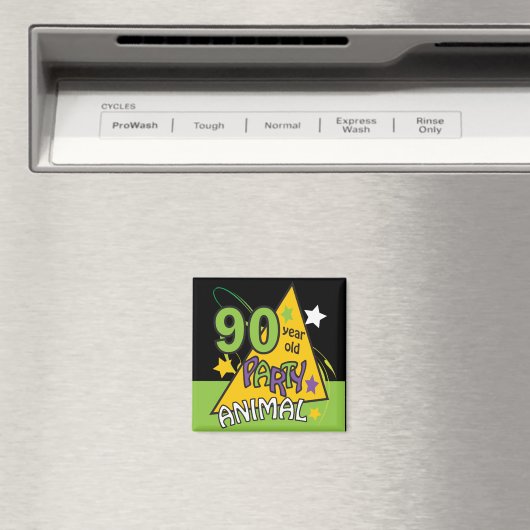 90 jaar oud dier | 90e verjaardag magneet (Insitu (Vaatwasser))