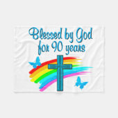 90 JAAR OUD FLEECE DEKEN (Voorkant (Horizontaal))