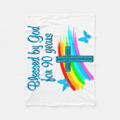 90 JAAR OUD FLEECE DEKEN (Voorkant)