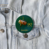 90 jaar oud, Golden Lily, naam, Button Pin (In situ)