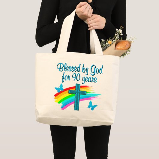 90 JAAR OUD GROTE TOTE BAG (Voorkant (product))