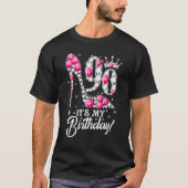 90 jaar oud Het is mijn 90e verjaardag, roze Diamo T-shirt (Voorkant)