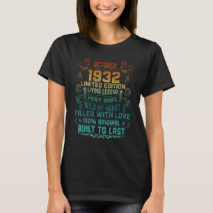 90 jaar oud oktober 1932 90e verjaardag t-shirt
