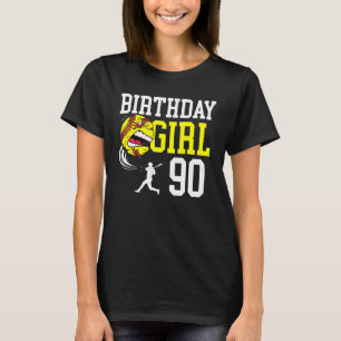 90 Jaar Oud Softbal Verjaardagsfeest 90e Verjaarda T-shirt