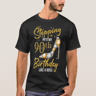 90 jaar oud stappen in mijn 90ste verjaardag als t-shirt