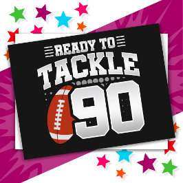 90 Jaar Oud Tackle Football Party 90e Verjaardag Briefkaart