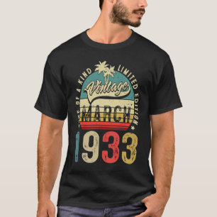 90 jaar oude 90e retro van 19 maart t-shirt