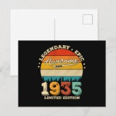 90 jaar oude Bday 1935 Geweldige 90ste verjaardags Briefkaart (Voorkant / Achterkant)