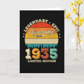 90 jaar oude Bday 1935 Geweldige 90ste verjaardags Kaart (Gele Bloem)
