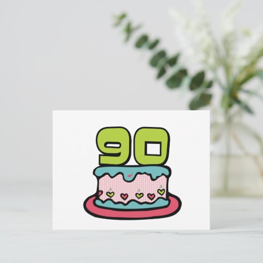 90 jaar oude Birthday Cake Briefkaart (Staand voorkant)