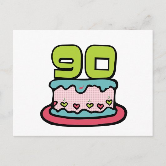90 jaar oude Birthday Cake Briefkaart (Voorkant)