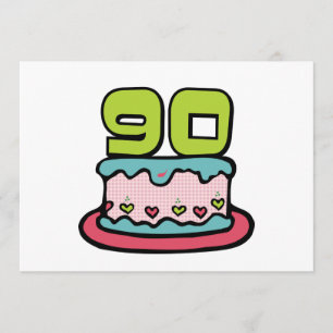 90 jaar oude Birthday Cake Kaart