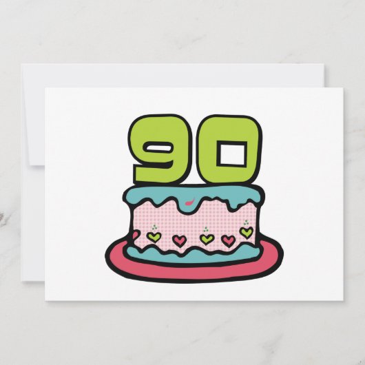 90 jaar oude Birthday Cake Kaart (Voorkant)