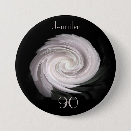 90 jaar oude, Bleke roze roze Button Pin (Voorkant)