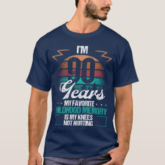 90 Jaar Oude Knieblessure Humor Grappig Verjaardag T-shirt